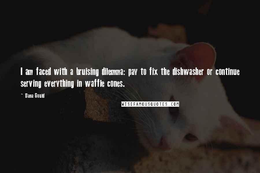 Dana Gould Quotes: I am faced with a bruising dilemma: pay to fix the dishwasher or continue serving everything in waffle cones.