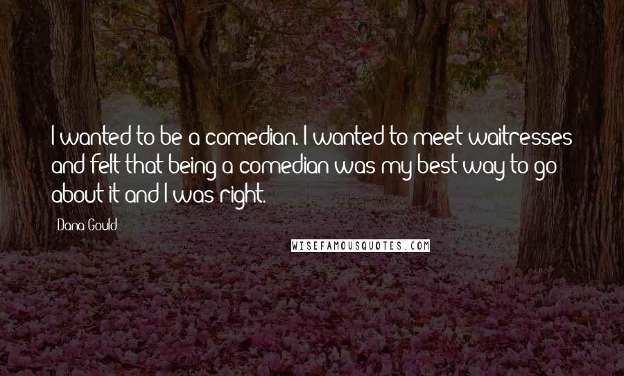 Dana Gould Quotes: I wanted to be a comedian. I wanted to meet waitresses and felt that being a comedian was my best way to go about it and I was right.