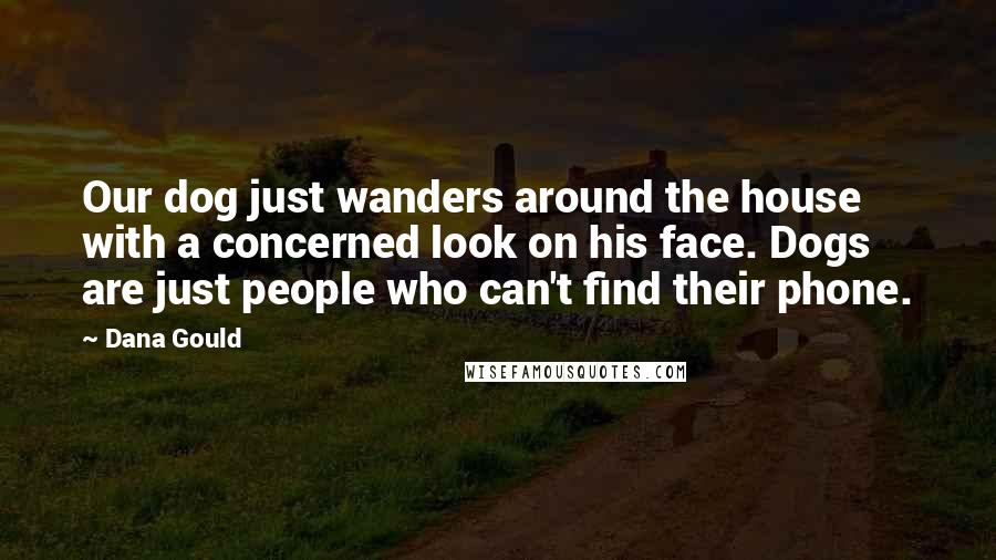 Dana Gould Quotes: Our dog just wanders around the house with a concerned look on his face. Dogs are just people who can't find their phone.