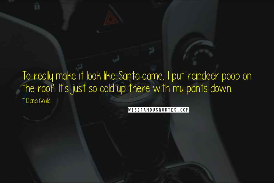 Dana Gould Quotes: To really make it look like Santa came, I put reindeer poop on the roof. It's just so cold up there with my pants down.