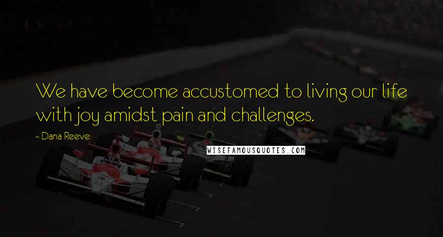 Dana Reeve Quotes: We have become accustomed to living our life with joy amidst pain and challenges.