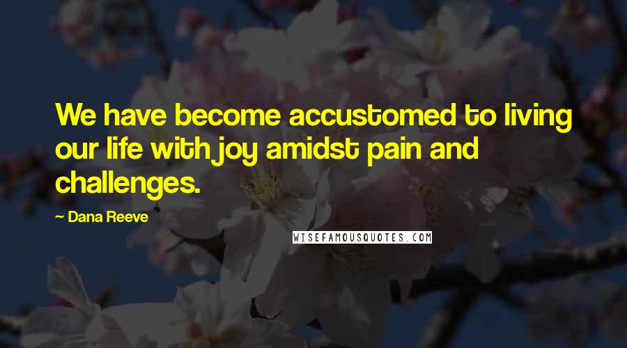 Dana Reeve Quotes: We have become accustomed to living our life with joy amidst pain and challenges.