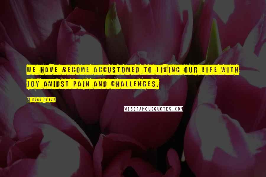 Dana Reeve Quotes: We have become accustomed to living our life with joy amidst pain and challenges.