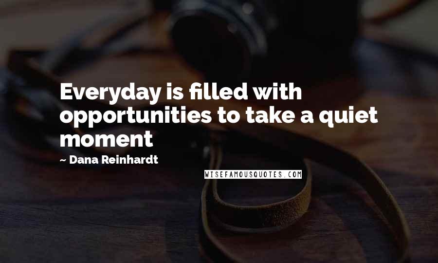 Dana Reinhardt Quotes: Everyday is filled with opportunities to take a quiet moment