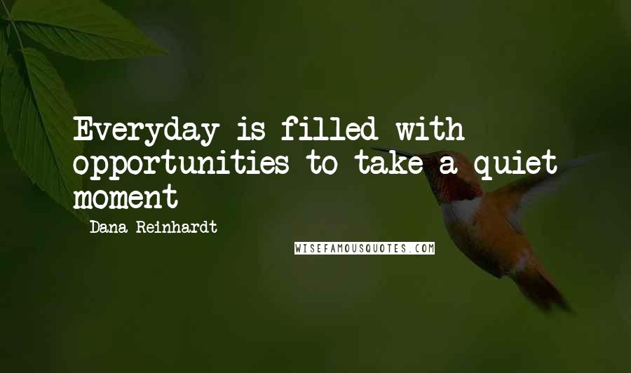 Dana Reinhardt Quotes: Everyday is filled with opportunities to take a quiet moment