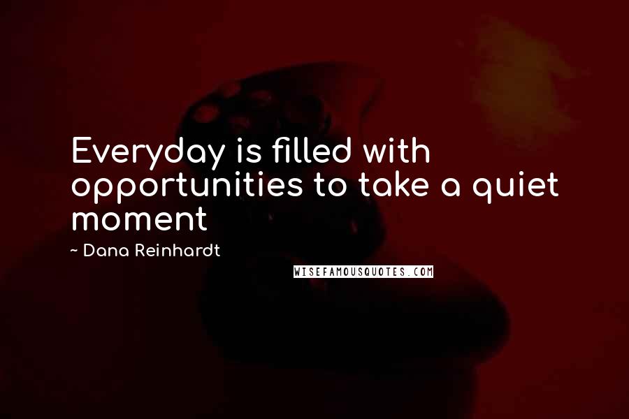 Dana Reinhardt Quotes: Everyday is filled with opportunities to take a quiet moment