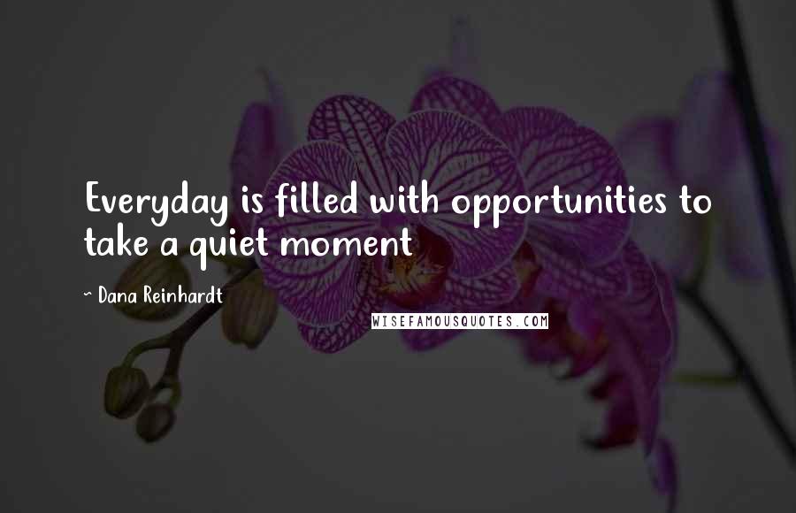 Dana Reinhardt Quotes: Everyday is filled with opportunities to take a quiet moment