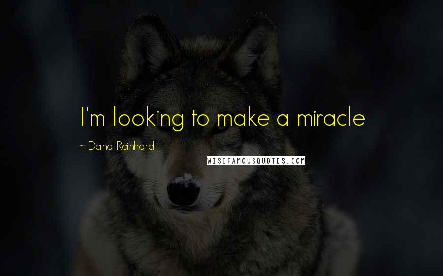 Dana Reinhardt Quotes: I'm looking to make a miracle