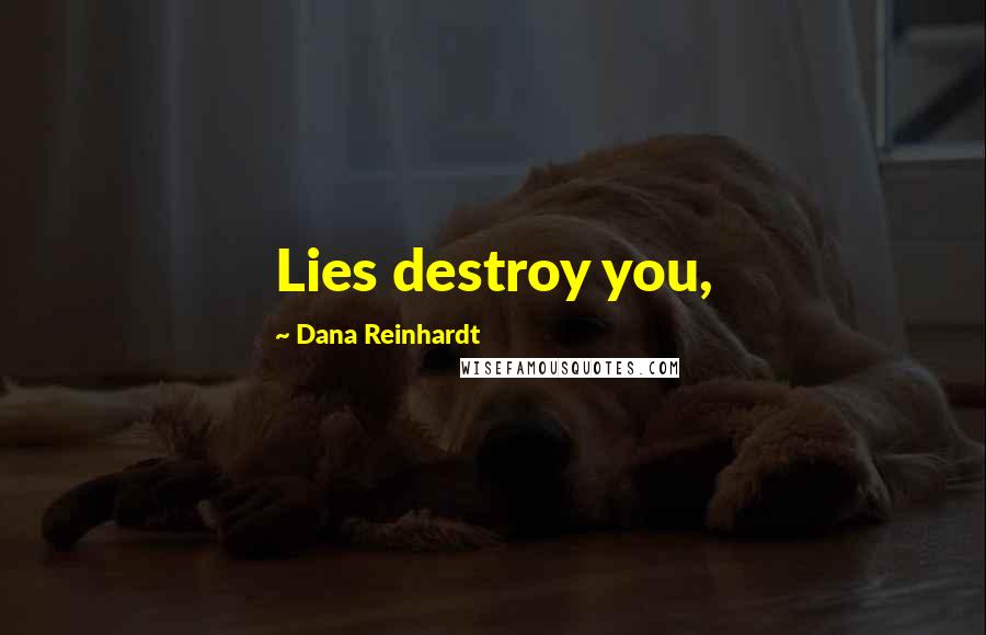 Dana Reinhardt Quotes: Lies destroy you,