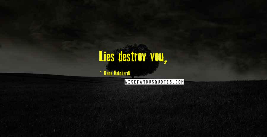 Dana Reinhardt Quotes: Lies destroy you,