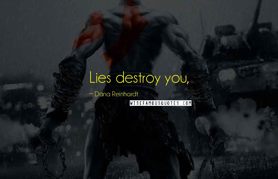 Dana Reinhardt Quotes: Lies destroy you,