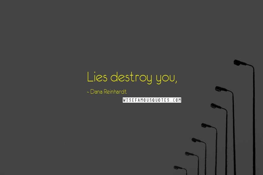 Dana Reinhardt Quotes: Lies destroy you,