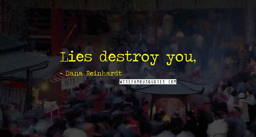 Dana Reinhardt Quotes: Lies destroy you,