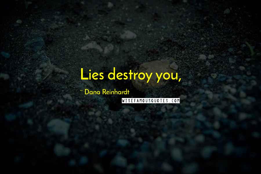 Dana Reinhardt Quotes: Lies destroy you,
