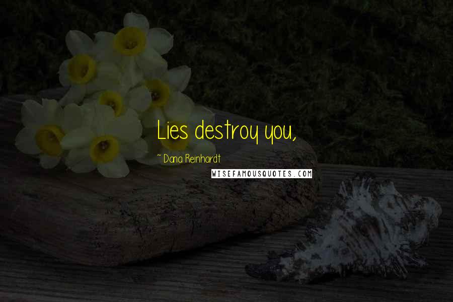 Dana Reinhardt Quotes: Lies destroy you,