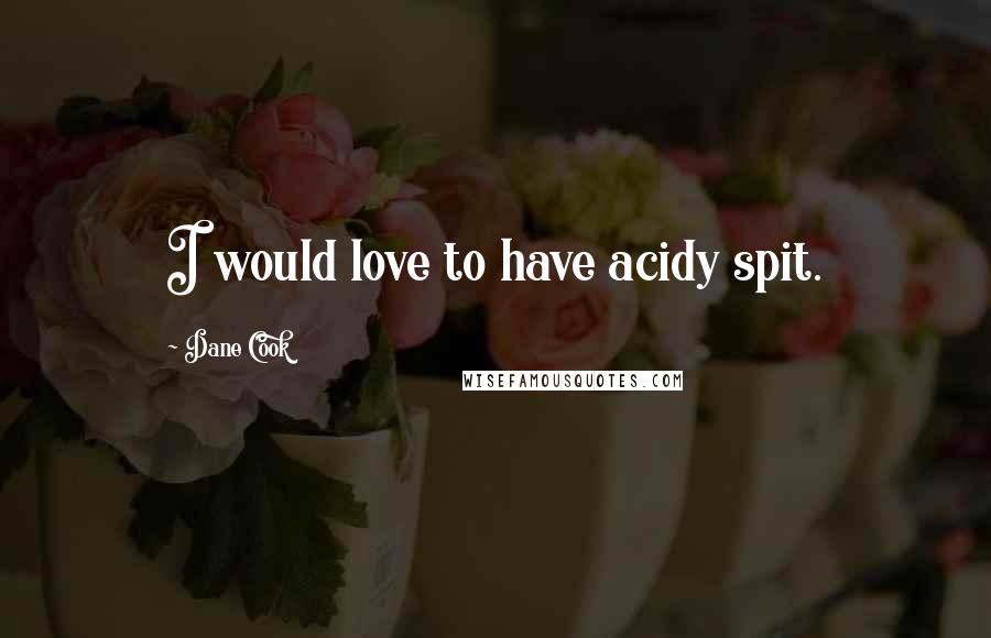 Dane Cook Quotes: I would love to have acidy spit.