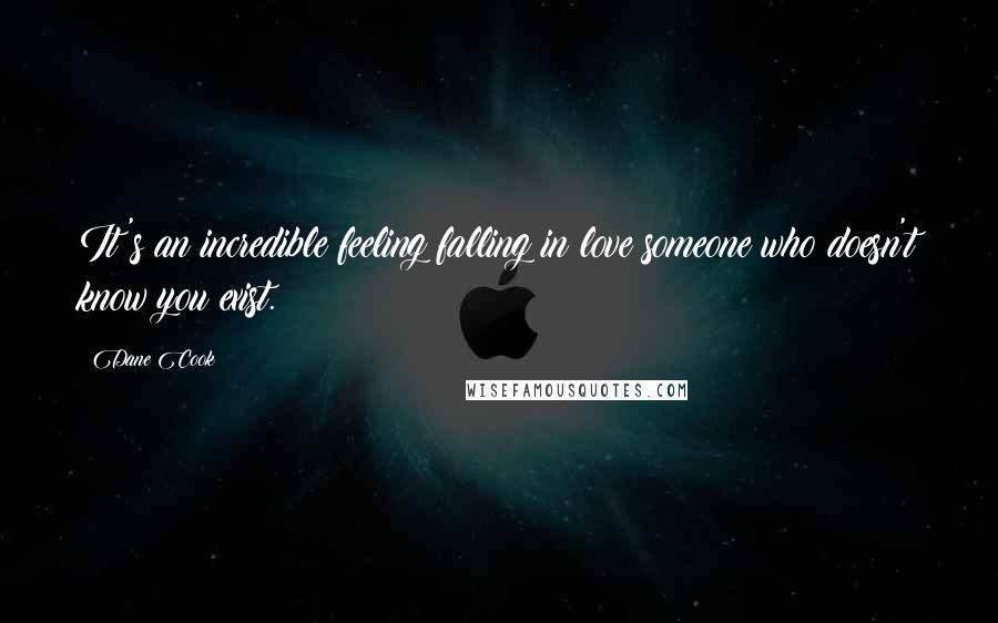 Dane Cook Quotes: It's an incredible feeling falling in love someone who doesn't know you exist.