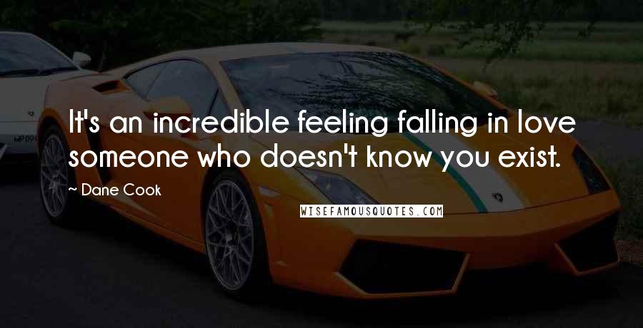 Dane Cook Quotes: It's an incredible feeling falling in love someone who doesn't know you exist.