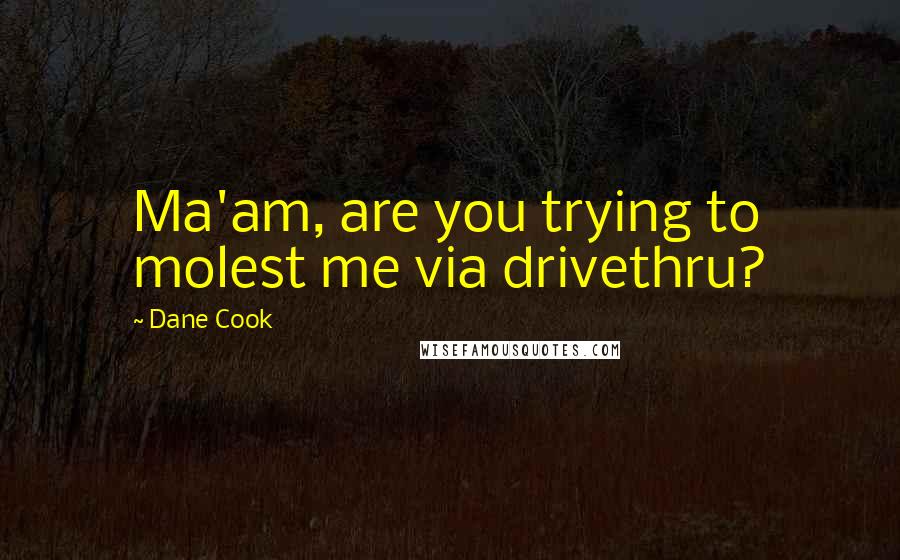 Dane Cook Quotes: Ma'am, are you trying to molest me via drivethru?