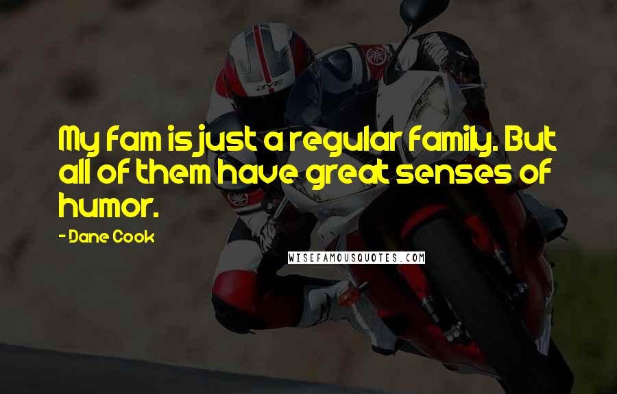 Dane Cook Quotes: My fam is just a regular family. But all of them have great senses of humor.