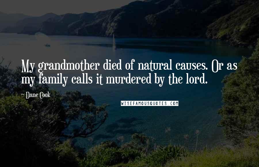 Dane Cook Quotes: My grandmother died of natural causes. Or as my family calls it murdered by the lord.