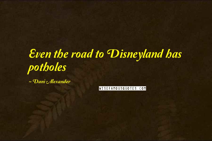 Dani Alexander Quotes: Even the road to Disneyland has potholes