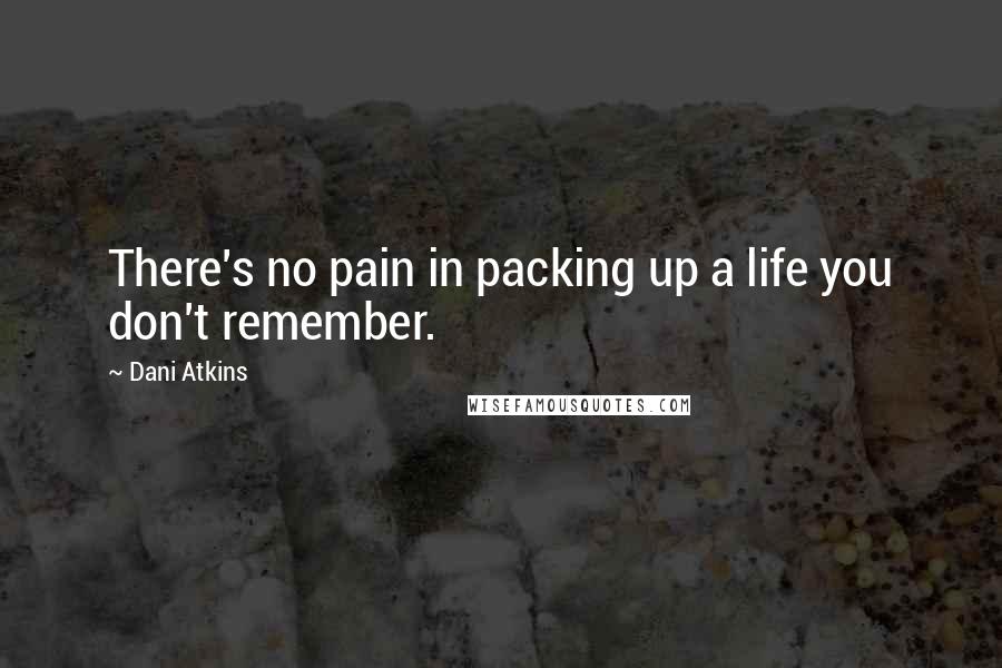 Dani Atkins Quotes: There's no pain in packing up a life you don't remember.