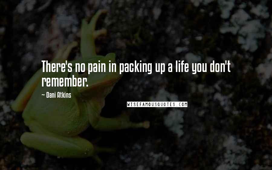 Dani Atkins Quotes: There's no pain in packing up a life you don't remember.