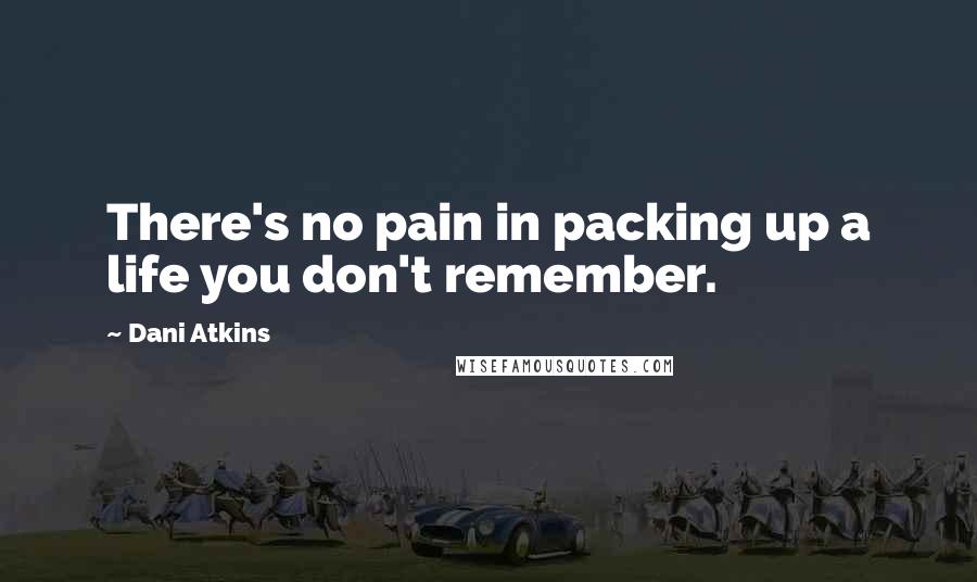 Dani Atkins Quotes: There's no pain in packing up a life you don't remember.