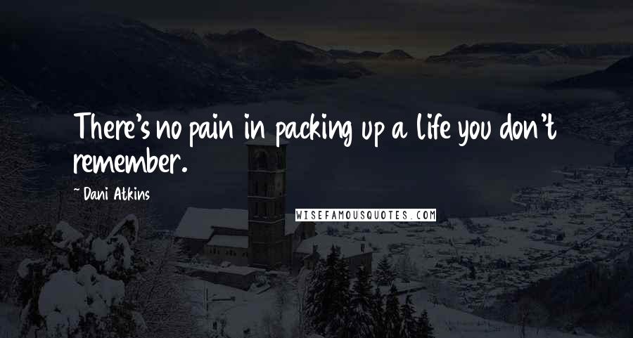 Dani Atkins Quotes: There's no pain in packing up a life you don't remember.