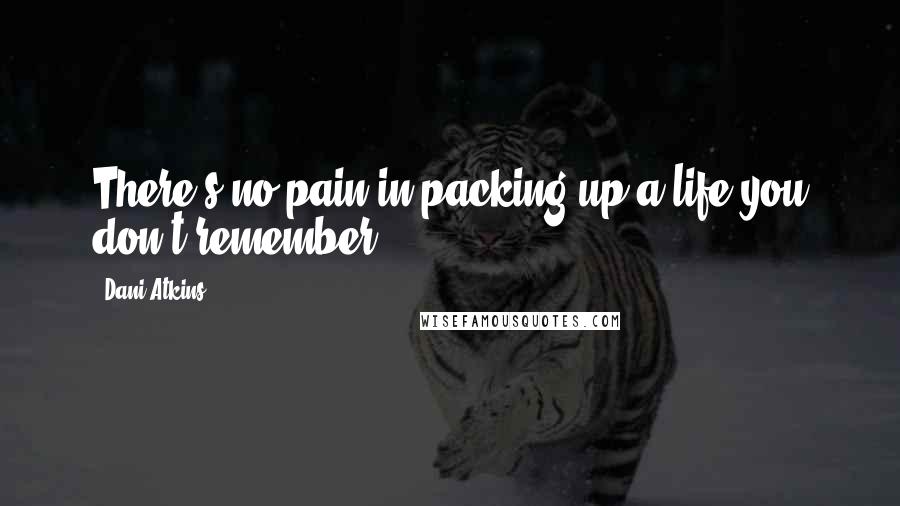 Dani Atkins Quotes: There's no pain in packing up a life you don't remember.