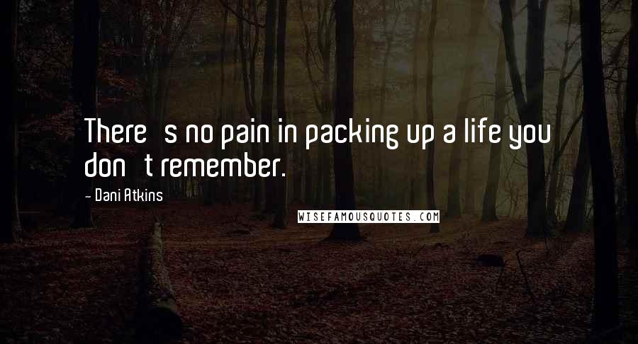 Dani Atkins Quotes: There's no pain in packing up a life you don't remember.