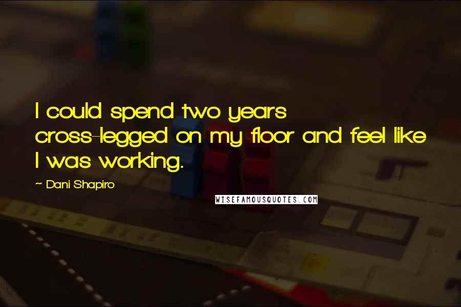 Dani Shapiro Quotes: I could spend two years cross-legged on my floor and feel like I was working.