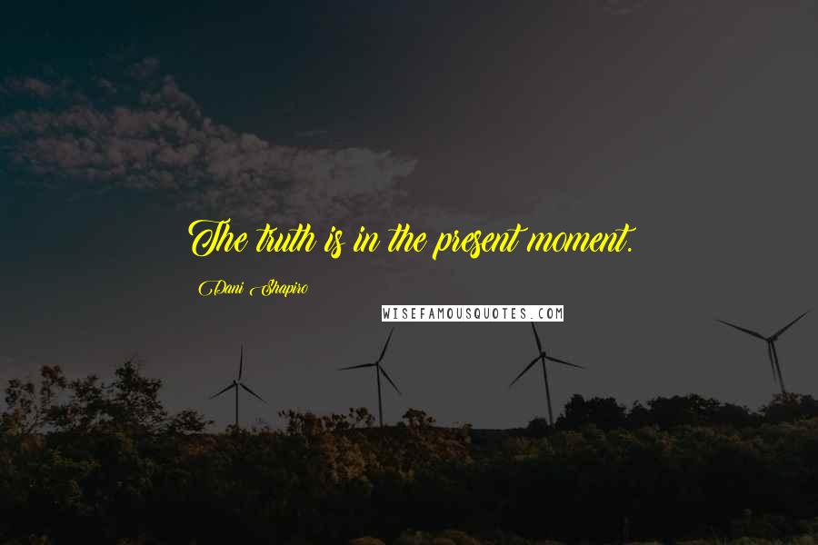 Dani Shapiro Quotes: The truth is in the present moment.
