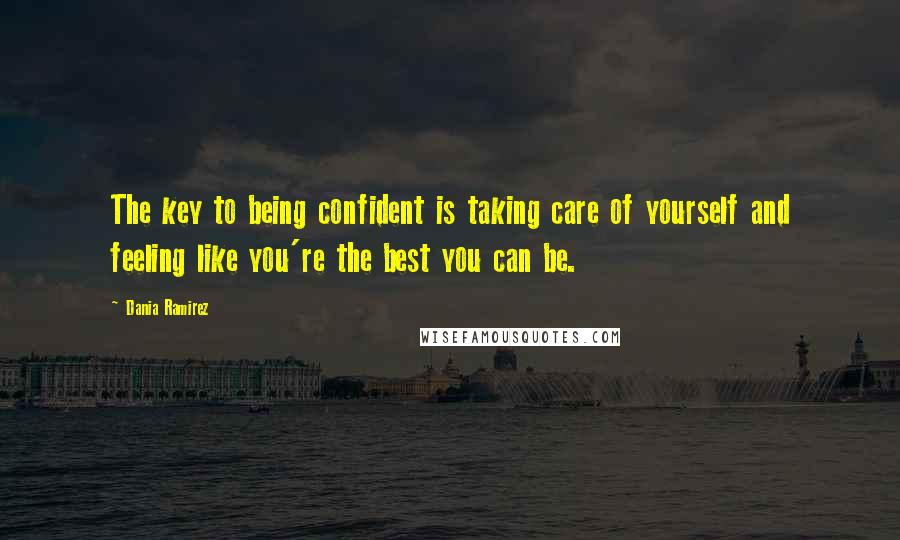 Dania Ramirez Quotes: The key to being confident is taking care of yourself and feeling like you're the best you can be.