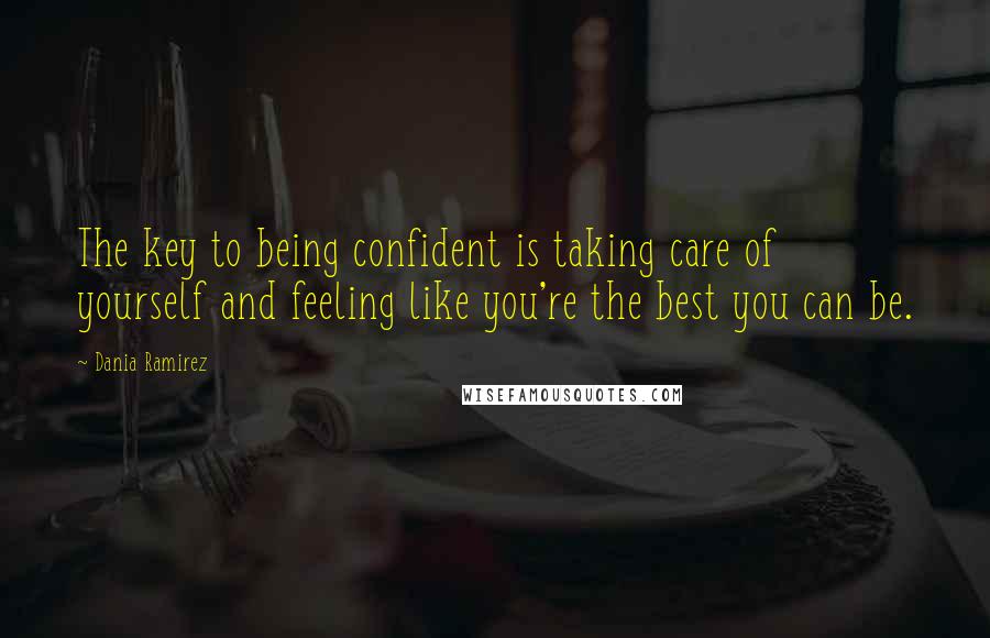 Dania Ramirez Quotes: The key to being confident is taking care of yourself and feeling like you're the best you can be.