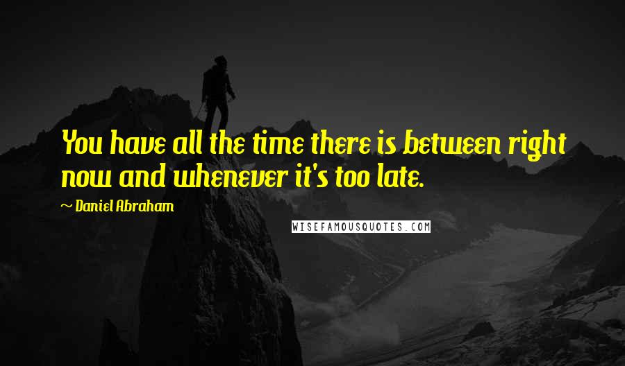 Daniel Abraham Quotes: You have all the time there is between right now and whenever it's too late.