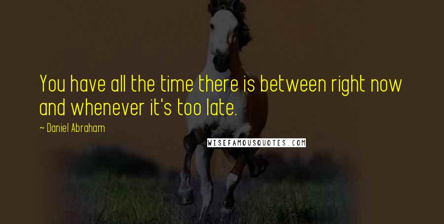 Daniel Abraham Quotes: You have all the time there is between right now and whenever it's too late.