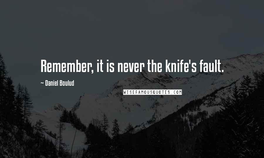 Daniel Boulud Quotes: Remember, it is never the knife's fault.