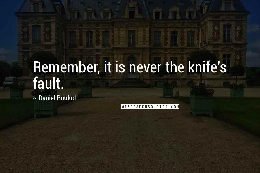 Daniel Boulud Quotes: Remember, it is never the knife's fault.