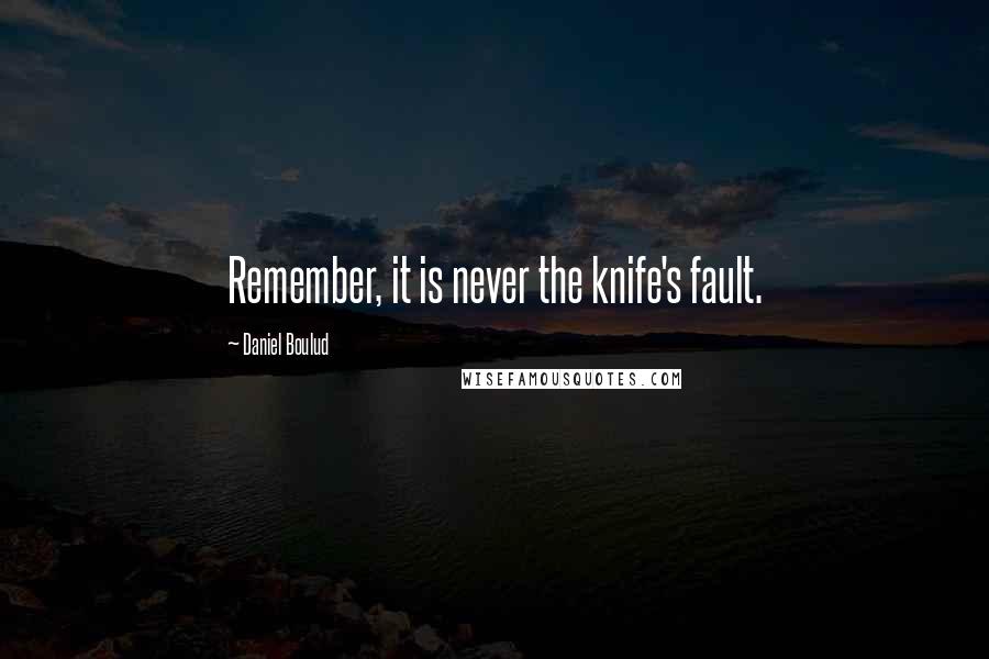 Daniel Boulud Quotes: Remember, it is never the knife's fault.