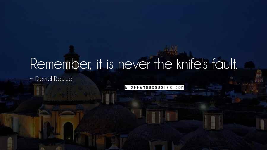 Daniel Boulud Quotes: Remember, it is never the knife's fault.