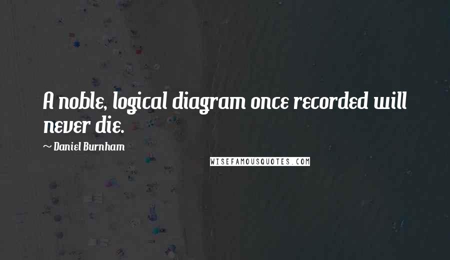 Daniel Burnham Quotes: A noble, logical diagram once recorded will never die.