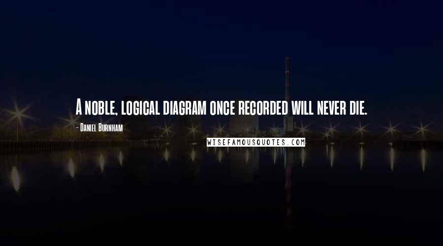 Daniel Burnham Quotes: A noble, logical diagram once recorded will never die.