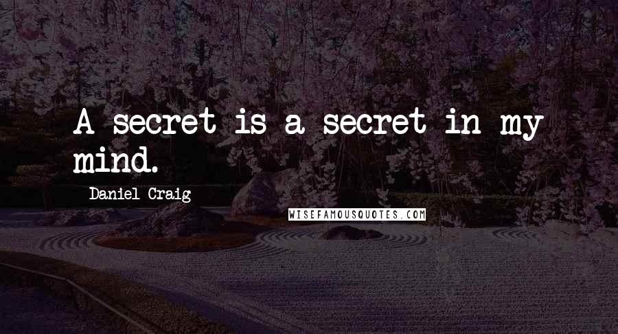 Daniel Craig Quotes: A secret is a secret in my mind.