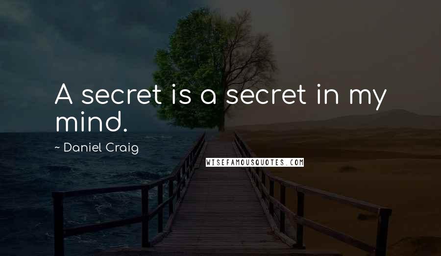 Daniel Craig Quotes: A secret is a secret in my mind.