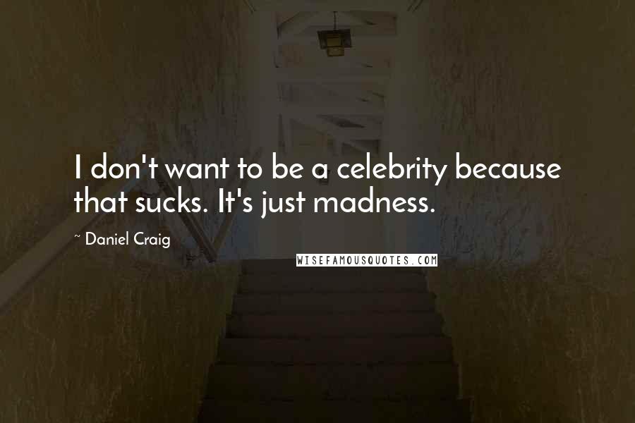 Daniel Craig Quotes: I don't want to be a celebrity because that sucks. It's just madness.
