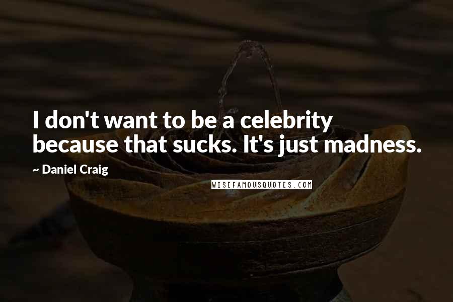 Daniel Craig Quotes: I don't want to be a celebrity because that sucks. It's just madness.