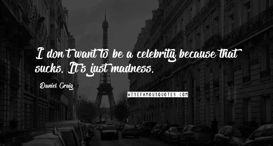 Daniel Craig Quotes: I don't want to be a celebrity because that sucks. It's just madness.