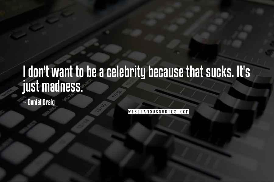 Daniel Craig Quotes: I don't want to be a celebrity because that sucks. It's just madness.